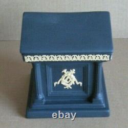 Wedgwood Jasperware Black & Cane Yellow Library Collection Temple Inkwell