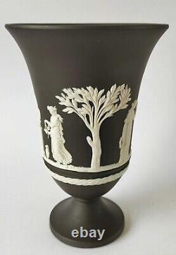 Wedgwood Jasperware Black Footed Vase
