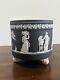 Wedgwood Jasperware Black Minatute Jardiniere Planter Planting Pot