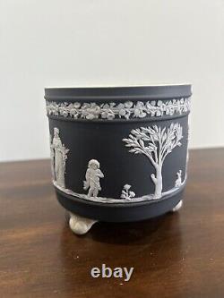 Wedgwood Jasperware Black Minatute Jardiniere Planter Planting Pot