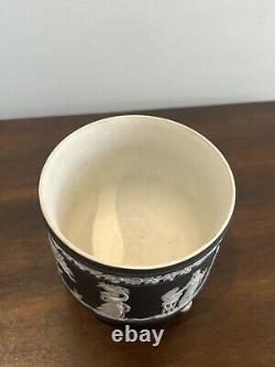 Wedgwood Jasperware Black Minatute Jardiniere Planter Planting Pot