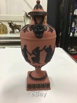 Wedgwood Jasperware Black On Terracotta Urn Dancing Hours 10 Lidded