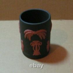 Wedgwood Jasperware Black & Terracotta Egyptian Short Spill Vase
