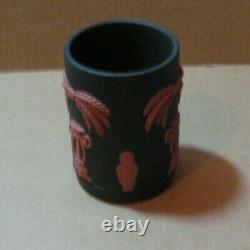 Wedgwood Jasperware Black & Terracotta Egyptian Short Spill Vase