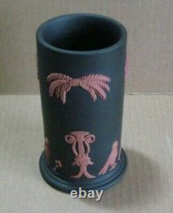 Wedgwood Jasperware Black & Terracotta Egyptian Tall Spill Vase