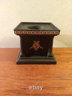 Wedgwood Jasperware Black and Cane Library Collection Ink Well