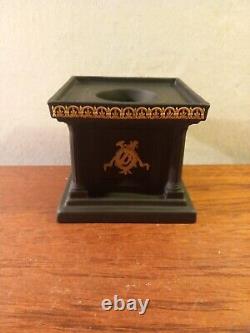 Wedgwood Jasperware Black and Cane Library Collection Ink Well