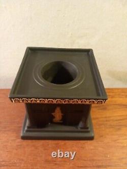 Wedgwood Jasperware Black and Cane Library Collection Ink Well