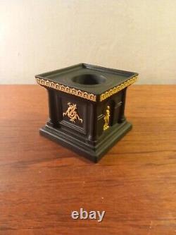 Wedgwood Jasperware Black and Cane Library Collection Ink Well