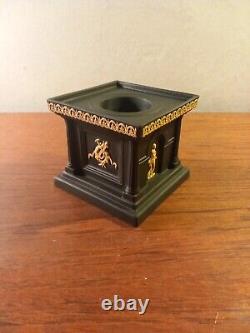 Wedgwood Jasperware Black and Cane Library Collection Ink Well