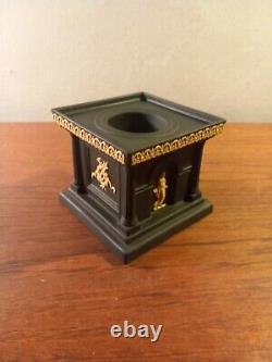 Wedgwood Jasperware Black and Cane Library Collection Ink Well