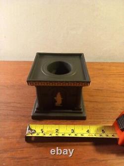 Wedgwood Jasperware Black and Cane Library Collection Ink Well