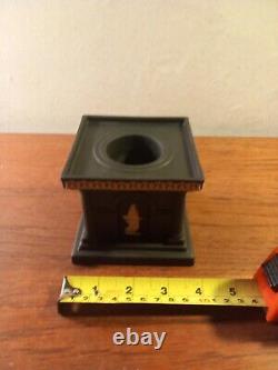 Wedgwood Jasperware Black and Cane Library Collection Ink Well