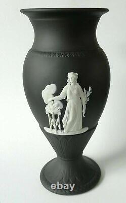 Wedgwood Jasperware Black and White Footed Vase