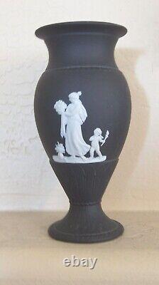 Wedgwood Jasperware Black and White Footed Vase