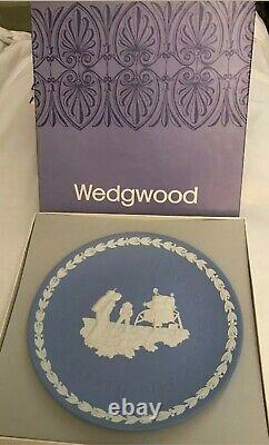 Wedgwood Jasperware Blue Apollo 11 Moon 8 Plate Original Box 1969 Vintage Rare