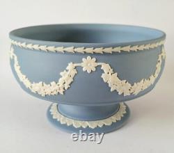 Wedgwood Jasperware Blue Bowl Floral and Leaves