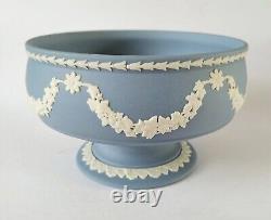 Wedgwood Jasperware Blue Bowl Floral and Leaves