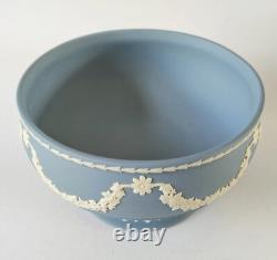 Wedgwood Jasperware Blue Bowl Floral and Leaves