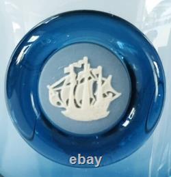 Wedgwood Jasperware Blue Glass Chalice Golden Hind Cameo Boxed