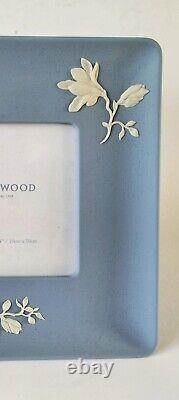 Wedgwood Jasperware Blue Magnolia Blossom Photograph Frame Boxed