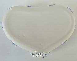 Wedgwood Jasperware Blue On White Trinket Box Heart Jasper