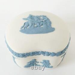 Wedgwood Jasperware Blue On White Trinket Box Muses Watering Pegasus