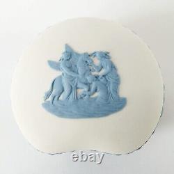 Wedgwood Jasperware Blue On White Trinket Box Muses Watering Pegasus