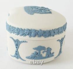 Wedgwood Jasperware Blue On White Trinket Box Muses Watering Pegasus