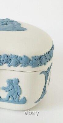 Wedgwood Jasperware Blue On White Trinket Box Muses Watering Pegasus