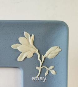 Wedgwood Jasperware Blue Photograph Frame Magnolia Blossoom Boxed