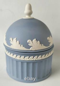 Wedgwood Jasperware Blue Trinket Box Acorn and Oak Leaf