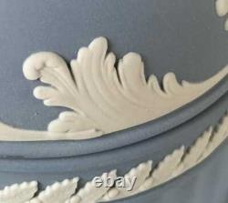 Wedgwood Jasperware Blue Trinket Box Acorn and Oak Leaf