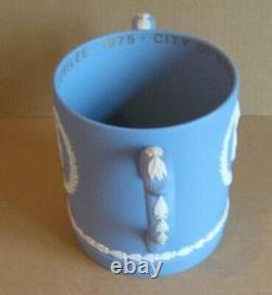 Wedgwood Jasperware Blue Very Large City of Stoke Loving Mug Ultra Rare