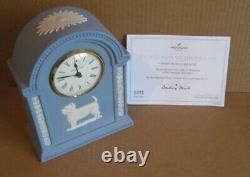 Wedgwood Jasperware Blue West Highland Terrier Mantel Clock Limited Edition