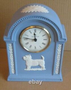 Wedgwood Jasperware Blue West Highland Terrier Mantel Clock Limited Edition