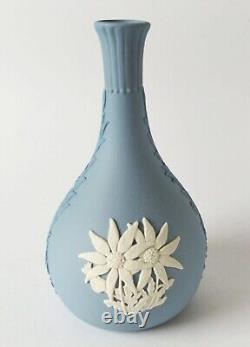 Wedgwood Jasperware Blue and White Australian Flannel Flower Bud Vase