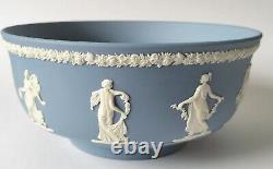 Wedgwood Jasperware Blue and White Dancing Hours Bowl 8 Inch