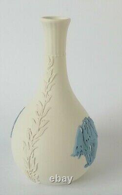 Wedgwood Jasperware Blue on White Australian Christmas Bell Bud Vase