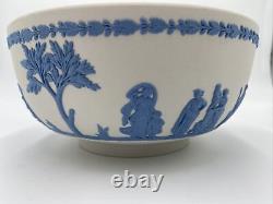 Wedgwood Jasperware Blue on White Bowl 8 inches Rare