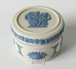 Wedgwood Jasperware Blue on White Pill Box Three Graces