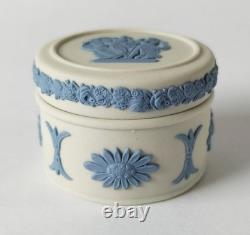 Wedgwood Jasperware Blue on White Pill Box Three Graces