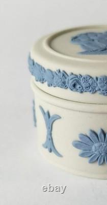 Wedgwood Jasperware Blue on White Pill Box Three Graces