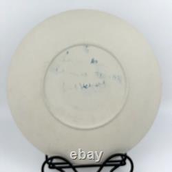 Wedgwood Jasperware Blue on White Plate Cherub 1980 Signed