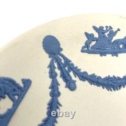 Wedgwood Jasperware Blue on White Plate Cherub 1980 Signed