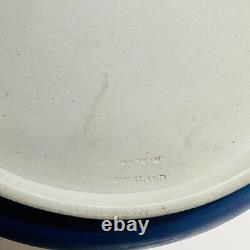 Wedgwood Jasperware Bowl Large Dip Dark Blue Metal Rim England Decor Antique