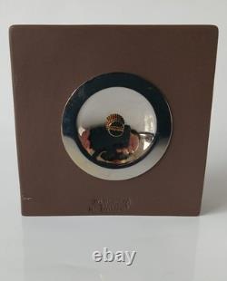 Wedgwood Jasperware Brown Clock Prunus Blossom