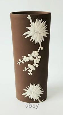 Wedgwood Jasperware Brown Vase Prunus Blossom