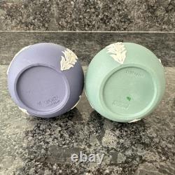 Wedgwood Jasperware Bud Vase Pink Teal Blue Navy X4 VGC