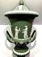 Wedgwood Jasperware Campagna Urn And Cover Sage Green Stunning Colour Detail